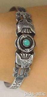   Era Coiled Snake Thunderbird & Indian Symbols Cuff Bracelet  