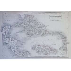  Black Map of the West Indies (1846): Office Products