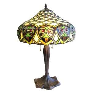    Baroque Tiffany Style Stained Glass Table Lamp 