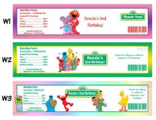 Sesame Street Elmo ~ Printed Water Bottle Labels Birthday Party Favors 