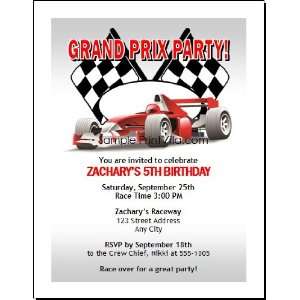  Race Car Birthday Party Invitation