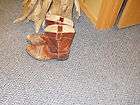 Mens Brown Leather Justin Cowboy Boots Size 8.5D Made In Mexico