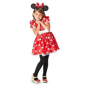 Disney Store Classic Minnie Mouse Red Sparkle Dress Costume Halloween 