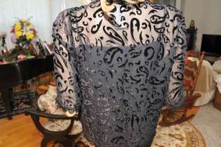 LIMS Gorgeous & Unique Silk Burnout Velvet Jacket Black One Size (M 