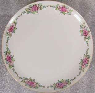 Six Floral Pattern, Gold Rimmed Plates, 7 3/4  