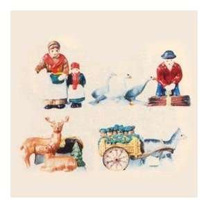   People and Animals 5 Piece Set of Porcelain Figurines Everything