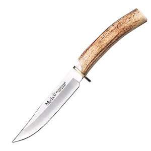 Muela of Spain 9.00 in., Stag Handle, Plain Edge Fixed Blade w/Leather 