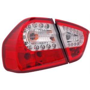  2005 2008 Bmw 3 series E90 4 Dr Led Tail Lights Red/clear 