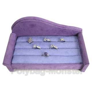 Velvet Purple Ring Holder Sofa Jewelry Display Stand  