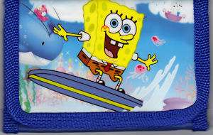 Sponge Bob Nylon Blue Wallet Tri Fold Childrens Toy  
