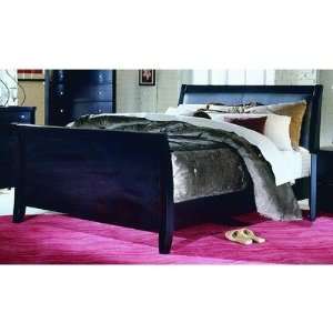   Leather Bed in Black Merlot Size: Eastern King: Furniture & Decor