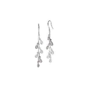  14K White Gold 0.09 ct. Diamond Dangle Earrings: Katarina 