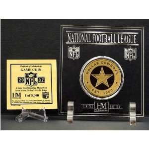  Highland Mint Dallas Cowboys 24Kt Gold Game Coin Sports 