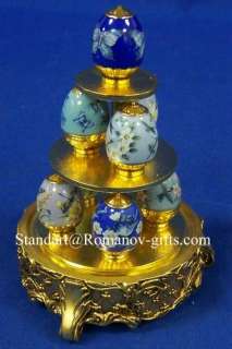 House of Faberge Sapphire Garden Glass Dome with 8 Eggs  