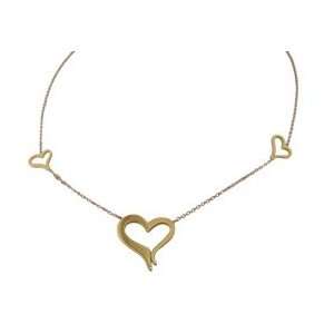  18Kt Two Toned Open Heart Necklace: Jewelry