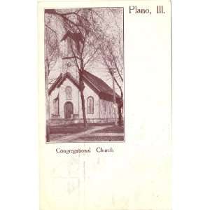   Postcard   Congregational Church   Plano Illinois 