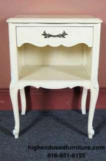 Vintage White French Provincial Solid Wood Nightstands  