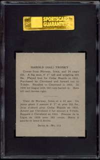 1937 O Pee Chee #113 Hal Trosky SGC 84 Lionel Carter  