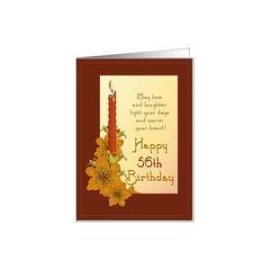  Happy 56th Birthday Tiger Lily Candle Card: Toys & Games