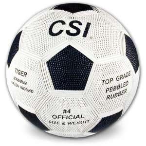  CSI Tiger Black and White Pebbled Rubber Soccer Ball Size 