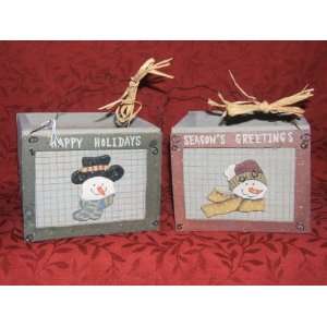   Snowman Boxes ~ Set of 2 ~ Great for Gift Baskets: Home & Kitchen