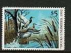 1992 Ducks Unlimited Waterfowl Duck Stamp of Year DUUN 9 Mallards 