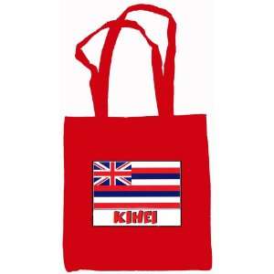 Kihei Hawaii Souvenir Canvas Tote Bag Red