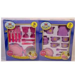   : Just Like Home 2 Play Dishes Sets Dinner & Tea Party: Toys & Games