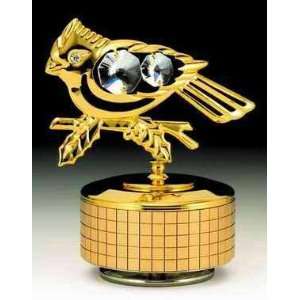   Cardinal 24k Gold Plated Swarovski Crystal Music Box: Home & Kitchen