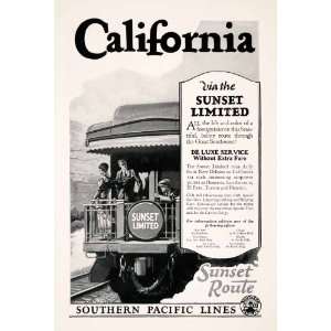 1927 Ad California Southern Pacific Lines Train Locomotive Carriso 