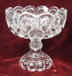 EAPG Antique MOON & STARS OPEN GLASS COMPOTE As Is (O)  