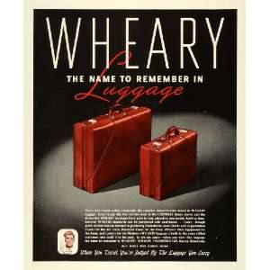  1944 Ad Wheary Inc Luggage Suitcase Colonels Leather War Production 