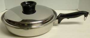 Chefs Ware 11” Chicken Skillet Fry Pan / Lid Stainless Steel 18 8 
