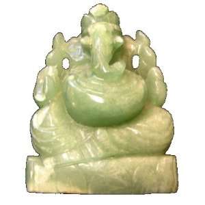 Aventurine Ganesh 09 Elephant God Hindu Statue Crystal Prosperity 5.5