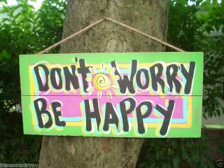 TROPICAL BEACH HOUSE DONT WORRY BE HAPPY SIGN PLAQUE  