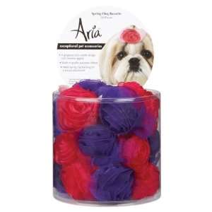 Aria Polyester Spring Fling Dog Barrettes Canisters, 2 Inch, 28 Pack 