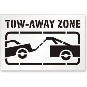  Tow Away Zone (with Graphic) Polyethylene Stencil Sign, 54 
