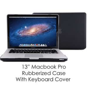Black Rubberized see through Macbook Pro Hard Case Cover 13 with 