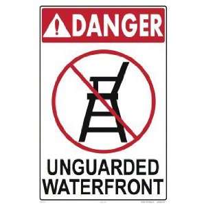    Sign Danger Unguarded Waterfront 7208Wa1218E