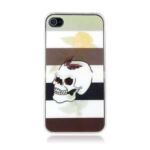  3D Vision Skull and Rose Back Case for iPhone 4 Cell 
