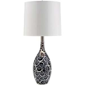 Nelly Blue White Long Neck Porcelain Table Lamp: Home 