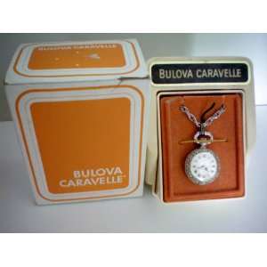 VINTAGE    Bulova Caravelle Ladies ?White Gold Watch Necklace in 