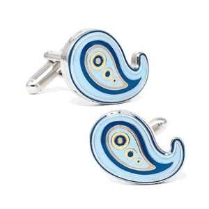  Blue Retro Paisley Cufflinks CLI L21013 A Jewelry