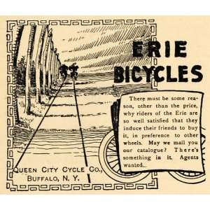  1895 Ad Erie Bicycles Queen City Cycle Company Buffalo 