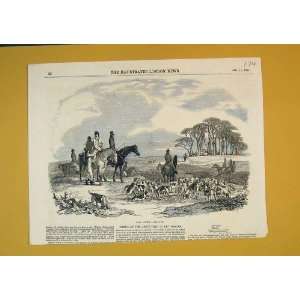   1851 Sport Hunting Hare Horses Hounds Dogs Trees Print: Home & Kitchen