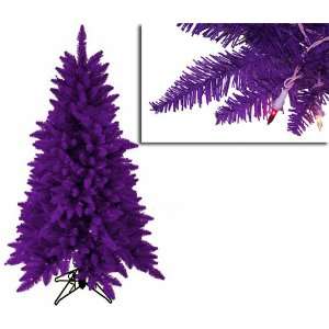  4.5 Pre Lit Slim Purple Ashley Spruce Christmas Tree 