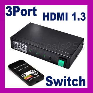 Port 1080P HDMI Switch 1.3 Box Splitter for HDTV DVD  