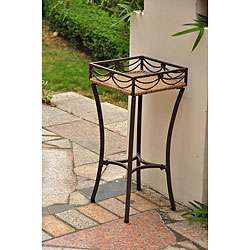 Valencia Resin Wicker/ Steel Square Plant Stand  Overstock