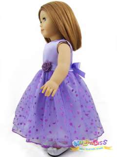 Handmade Lavender Party Dress fits 18 American Girl doll  