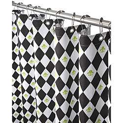 Black and White Harlequin Canvas Shower Curtain  Overstock